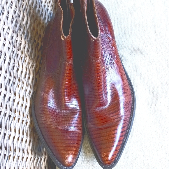 GIANNI BINI LIZARD SKIN ZIP BOOTS - Picture 1 of 4